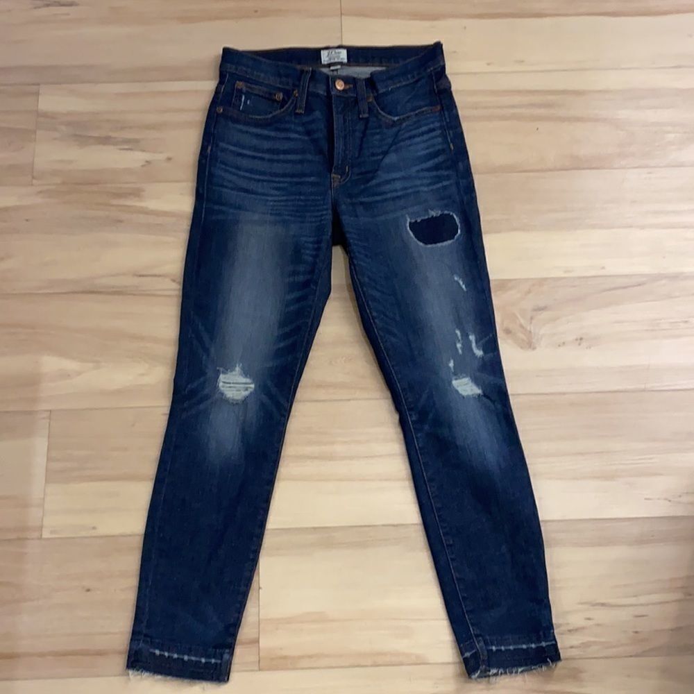 J. Crew Lookout High Rise Lassiter Distressed‎ skinny Jeans size 27 C24 - Picture 4 of 10